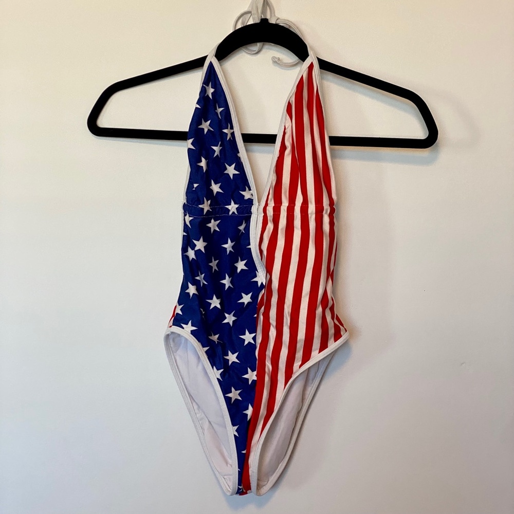 American Apparel American Flag One Piece Swimsuit